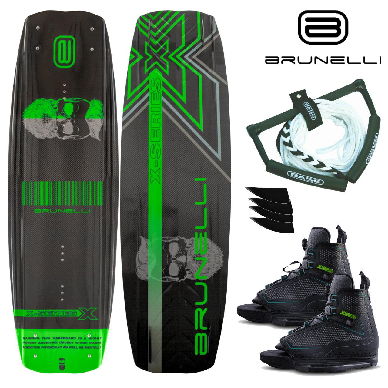 BRUNELLI CARBON Wakeboard Package 138 cm Wake Binding Wakeboardbindung Wakeboard