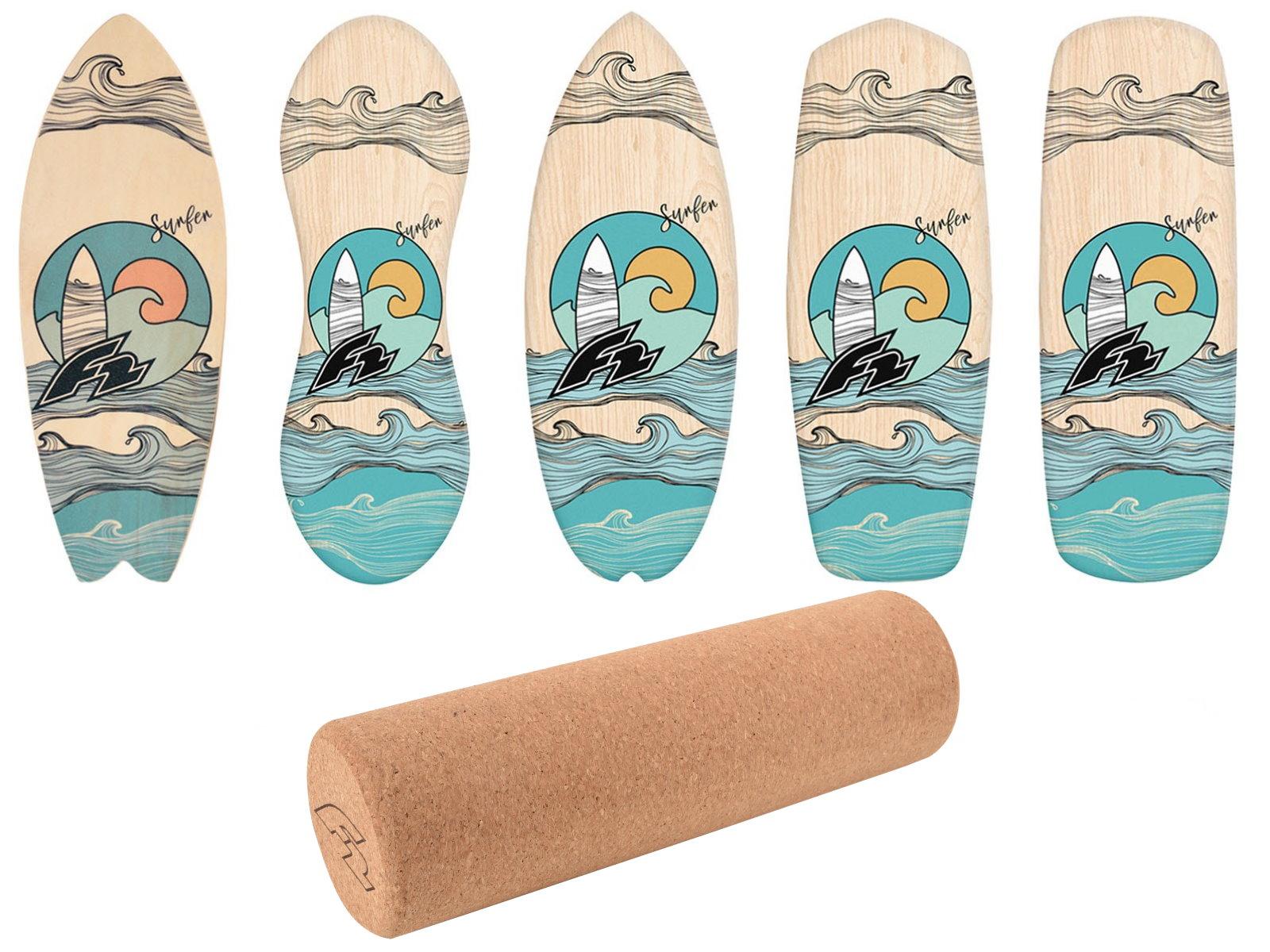 F2 Balance Board Korkrolle Halbkugel Balanceboard Holz Kinder und Erwachsene Surfen