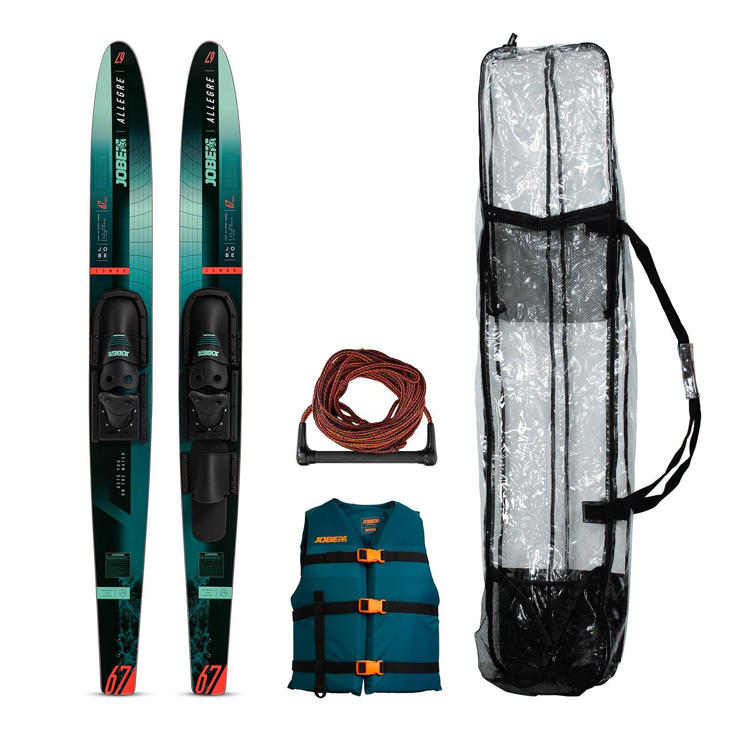 Wasserski Set 67 Allegre Combo Ski Weste Leine Tasche Einsteiger Slalom green