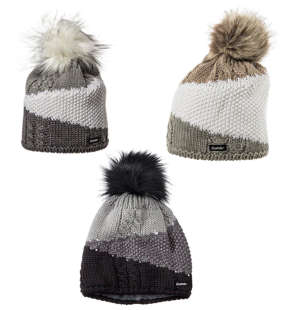 Eisbär Eden Lux Crystal Damen Mütze - Farbe: anthrazit/weiss