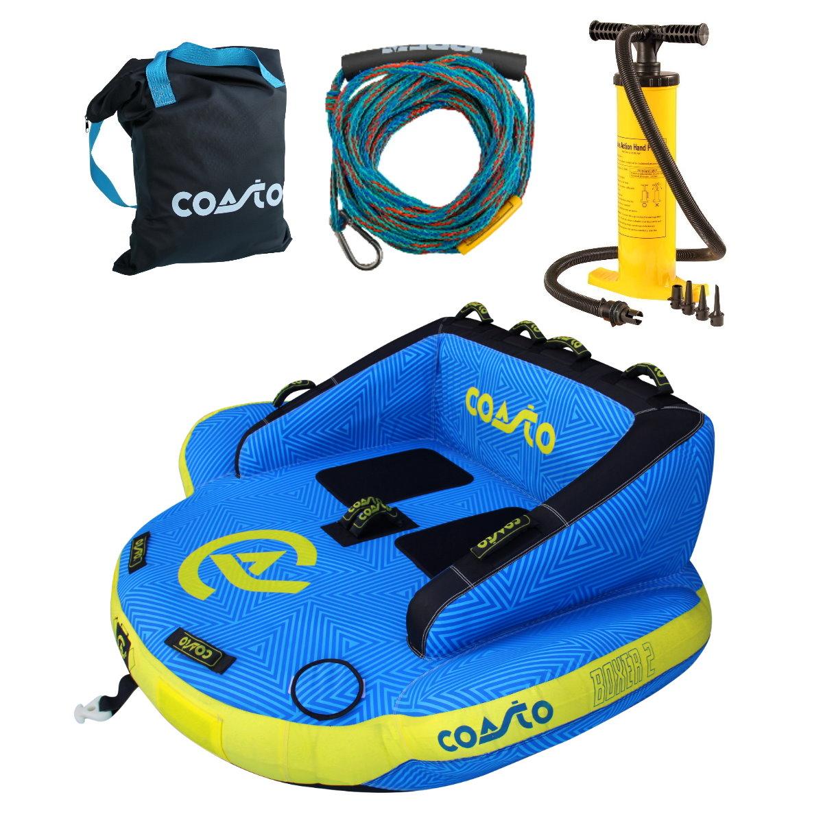 COASTO BOXER 2 Personen Towable Tube Boot Tubes inkl. Funtube Leine & Pumpe