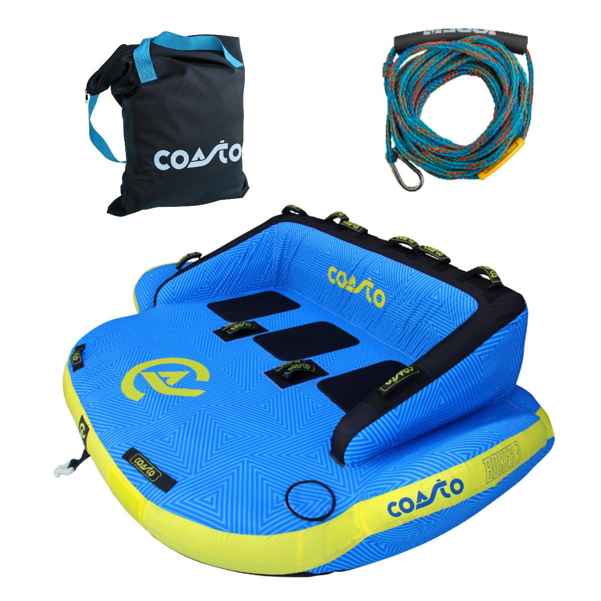 COASTO BOXER 3 Personen Towable Tube Wassersport Boot Tubes inkl. Funtube Leine