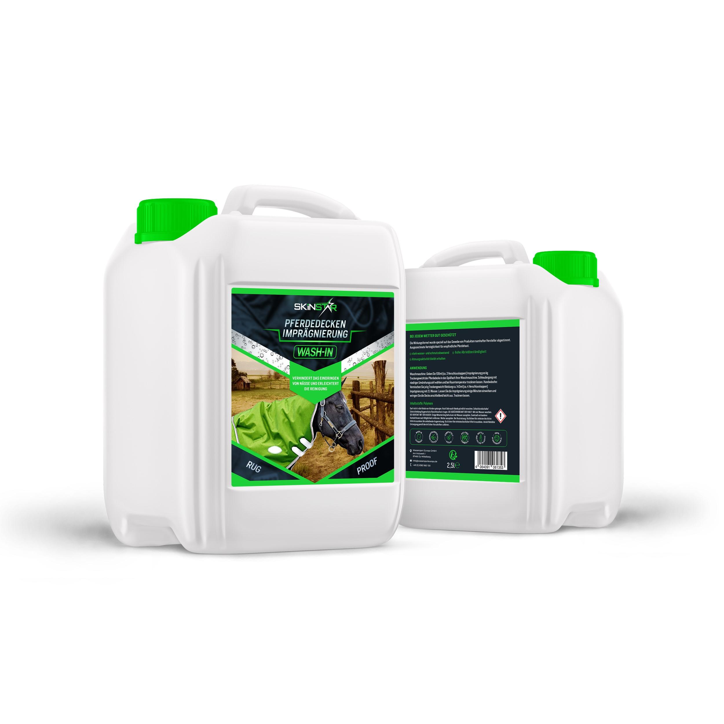 SkinStar Pferdedecken Wash-In Imprägnierung 2,5L Rug Proof Tierdecken Schutz
