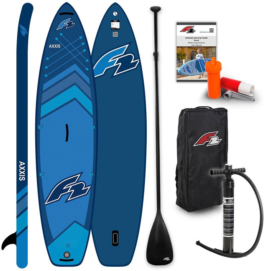 F2 Axxis Combo 12.2 SUP Set Navy Blue iSUP Board Paddel Pumpe Rucksack