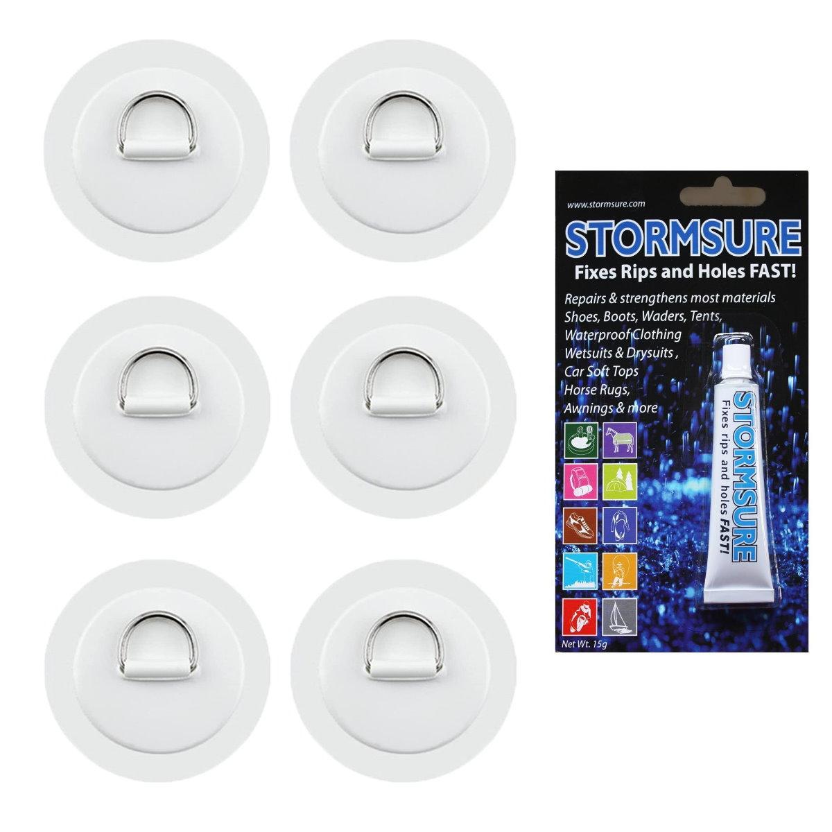 BRUNELLI D-RING PAD Set SUP Board Kajaksitz Befestigung 6x Patch inkl 15g Kleber Paddle Board