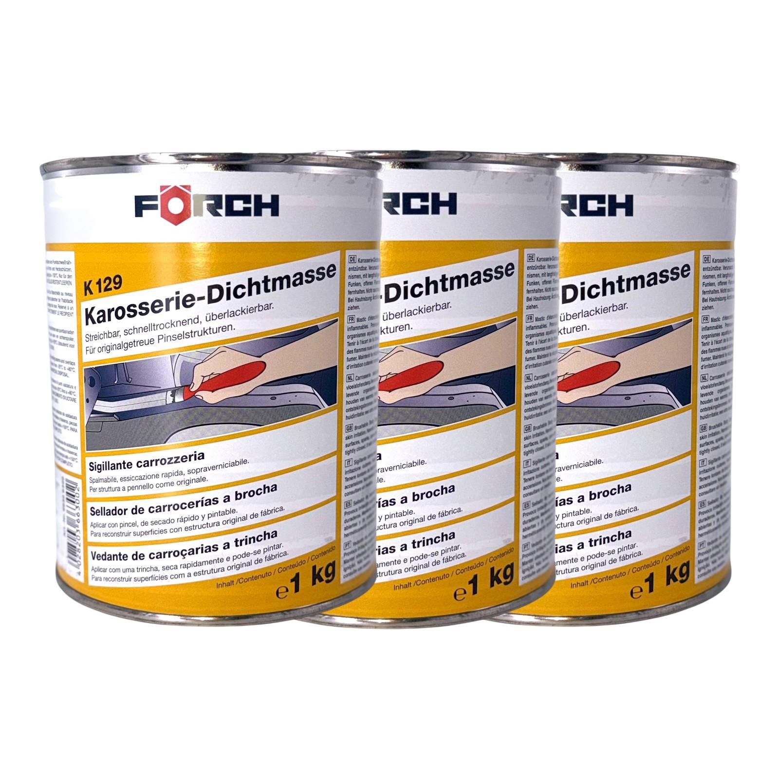 3x FÖRCH Karosserie-Dichtmasse K129 schnelltrockend streichbar überlackierbar 1kg
