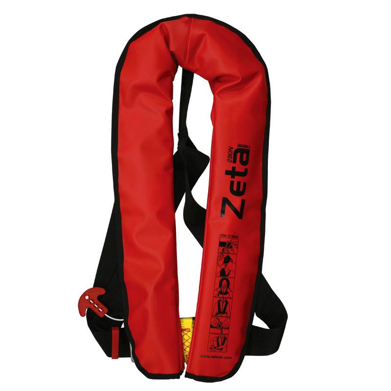 Zeta Automatik Rettungsweste 290N D-Ring Schrittgurt Rot Schwimmweste ISO12402-2