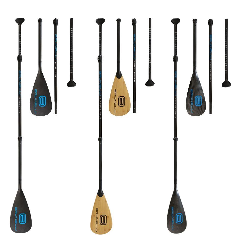BRUNELLI CARBON PADDLE SUP Paddel 3-teilig verstellbar 180-220cm Anti Twist - Groesse: Carbon Pro