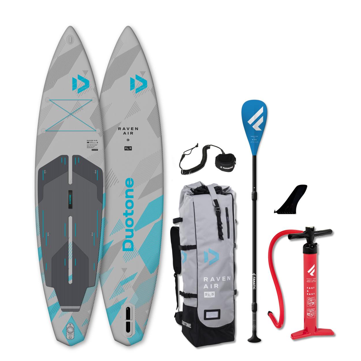 Duotone Raven Air SLS iSUP Package Touring Surf Stand UP Paddle Board Pure Paddel - Groesse: 12.6 (381cm)