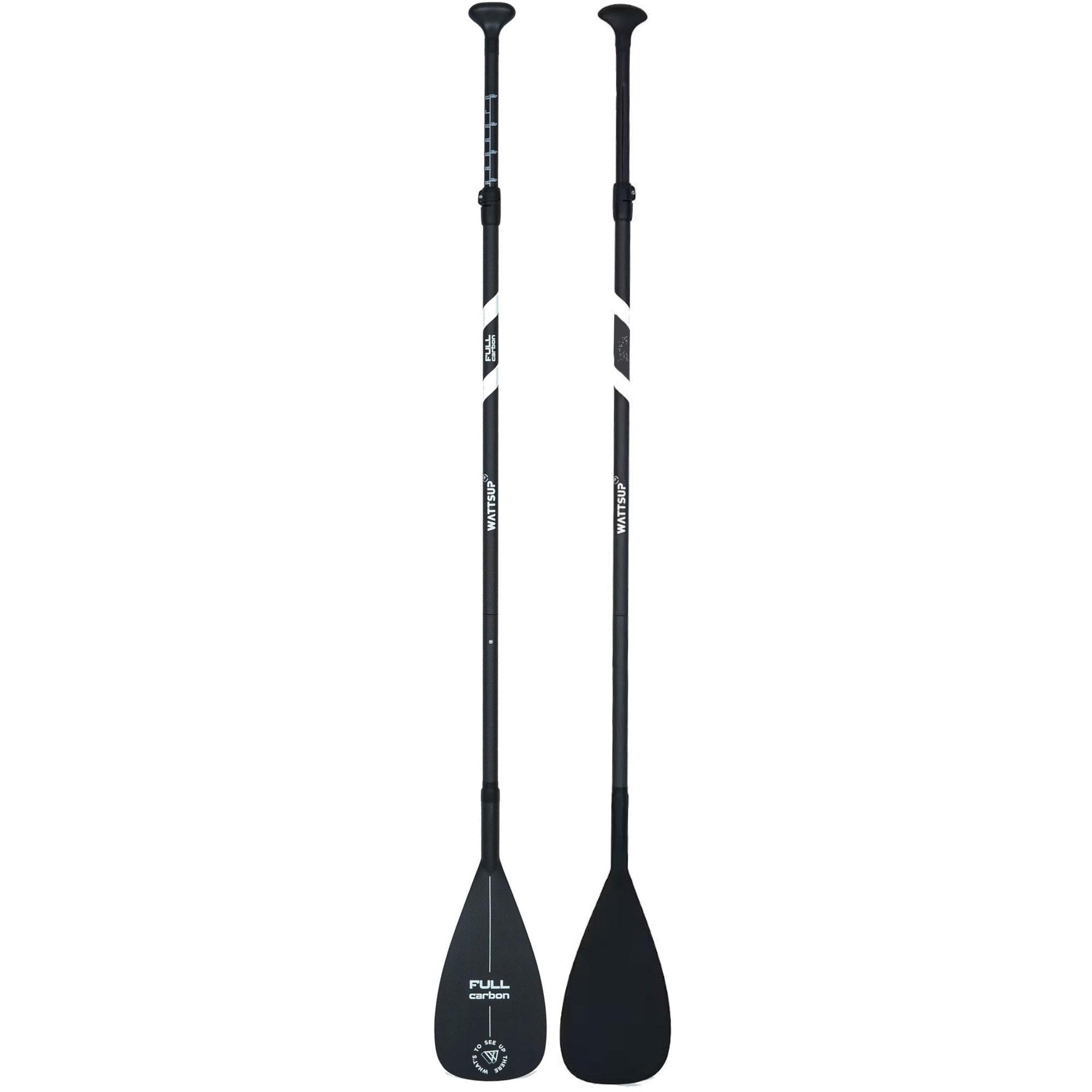 WATTSUP SUP Paddel 3-teilig 100% Carbon 580g verstellbar 165-215cm