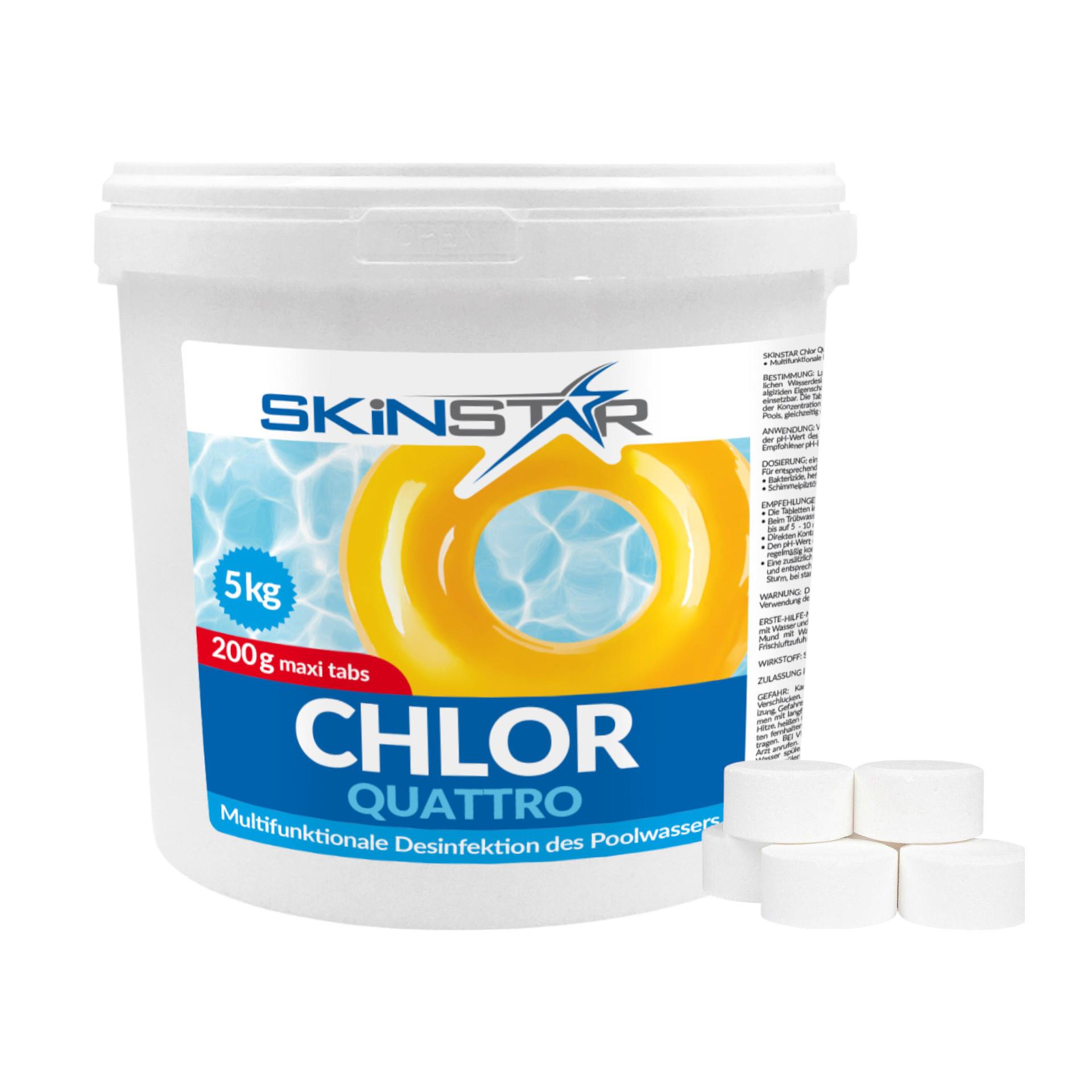 Chlortabletten Multitabs Pool 1-10 kg Langsamlöslich Chlor Pflege für Schwimmbad - Menge: 5 Kg (EUR 8,60/Kg)