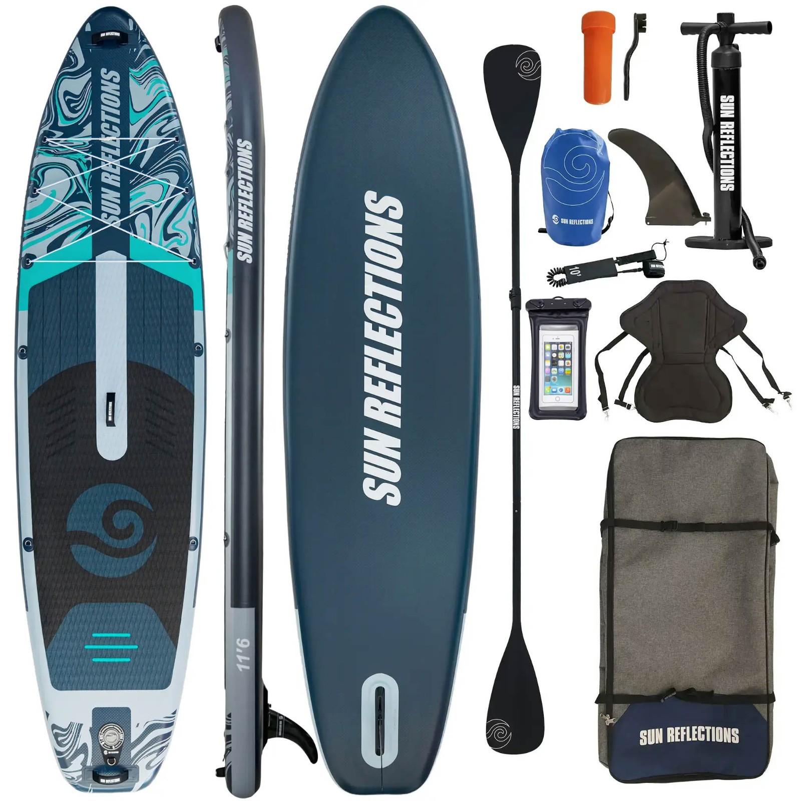 Sun Reflections 11'6 SUP Board Komplettset aufblasbar Kajak Sitz 350x86x15cm iSUP