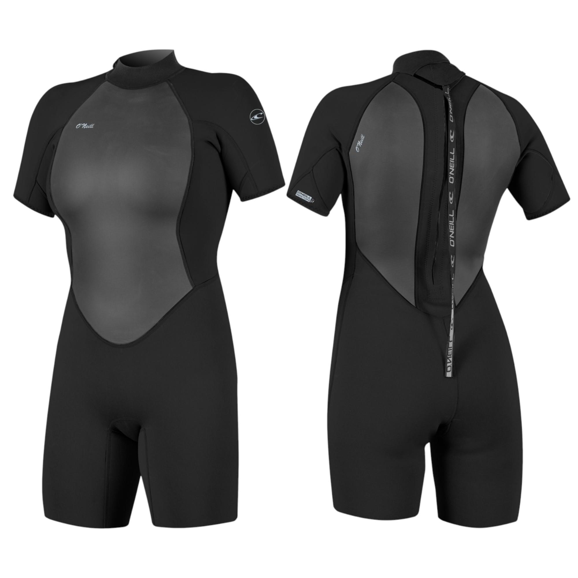 O'NEILL WMS REACTOR-2 Neoprenanzug 2mm Damen Shorty Wetsuit Backzip schwarz