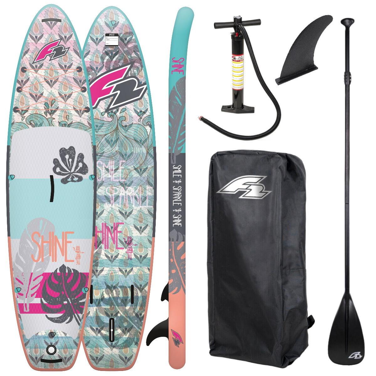 F2 SHINE 100 SUP Board Stand Up Paddle Alu Paddel ISUP 305x81x15cm