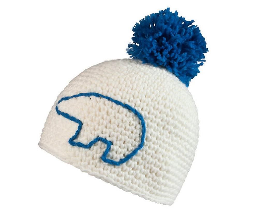 Eisbär Mütze Jay Pompon weiß/blau mit Pommel