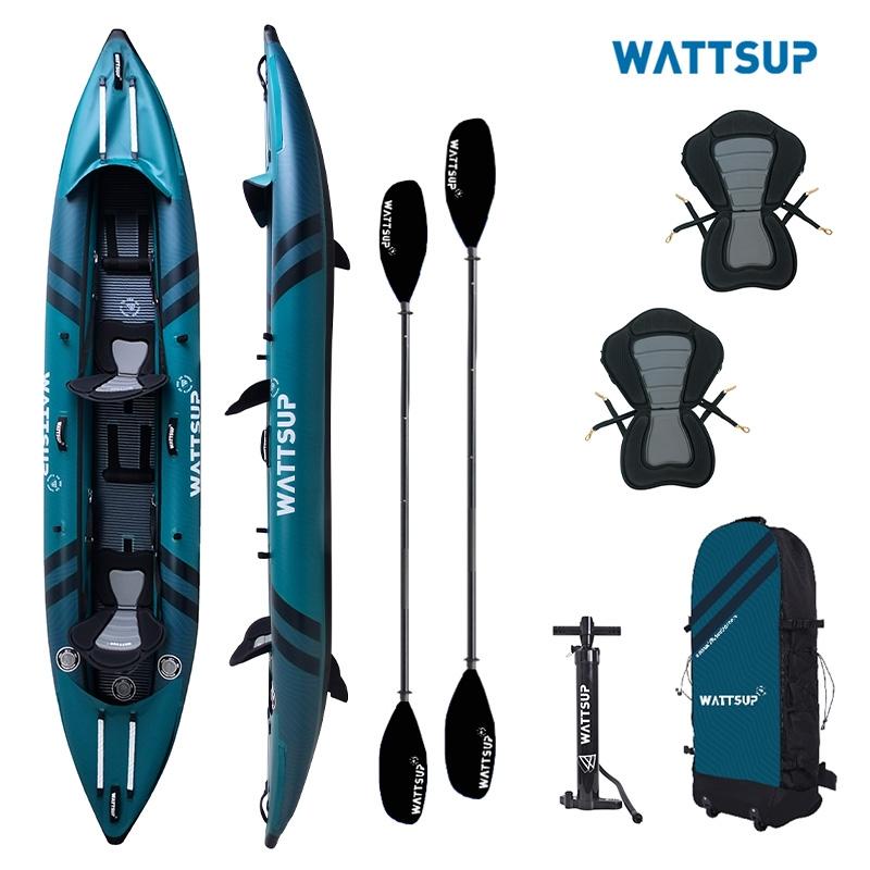 WattSUP COD 2 Personen Kajak SET aufblasbar Drop-Stich Kanu Boot Kayak Paddel