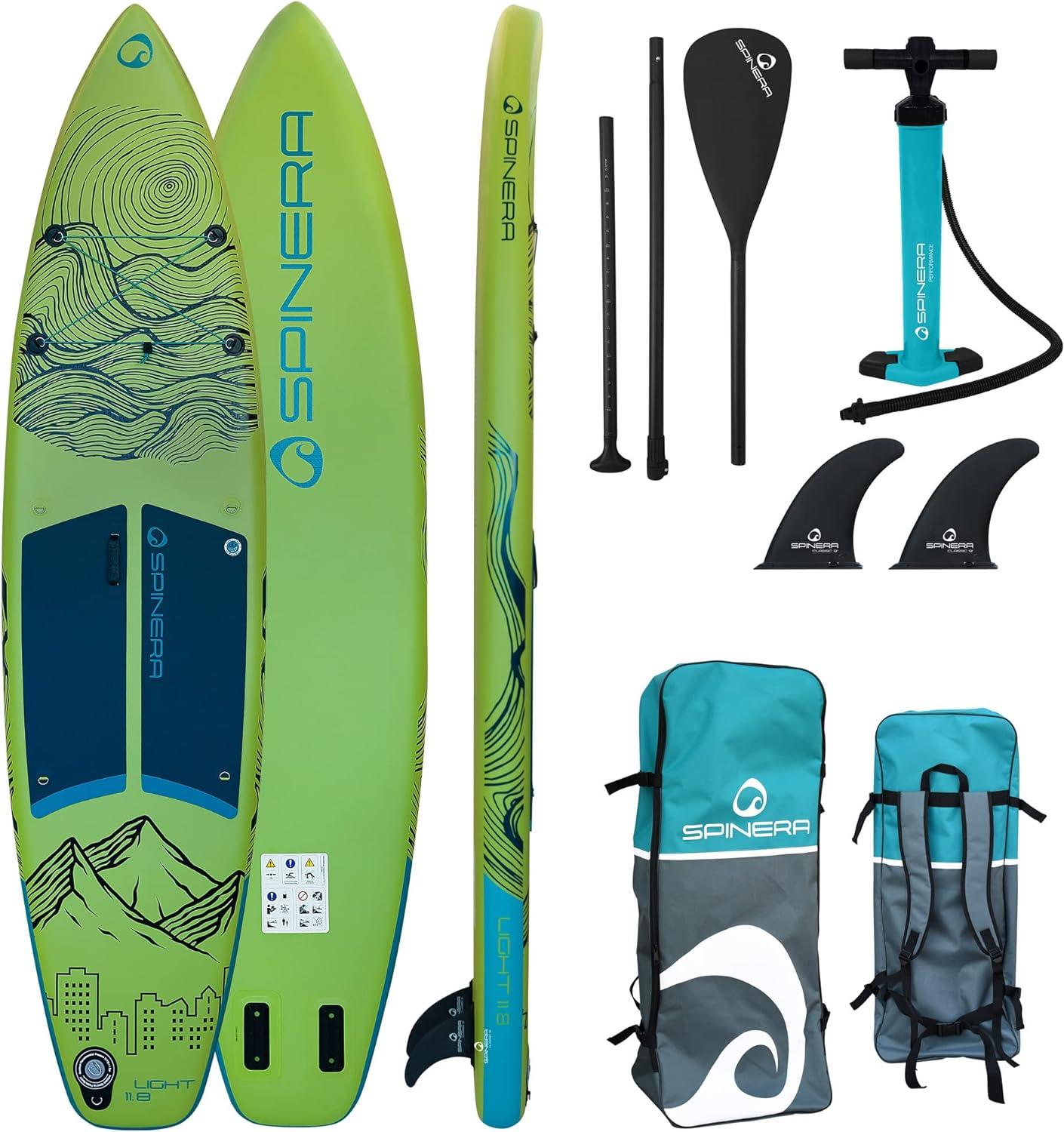 SPINERA SUP LIGHT 11.8 iSUP aufblasbar Surfboard, Stand Up Paddle Set SUP 360cm