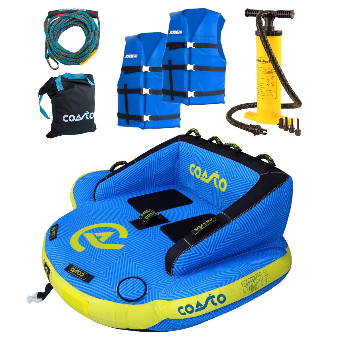 COASTO BOXER 2 Personen Towable Boot Tube inkl. Funtube Leine Pumpe & Westen