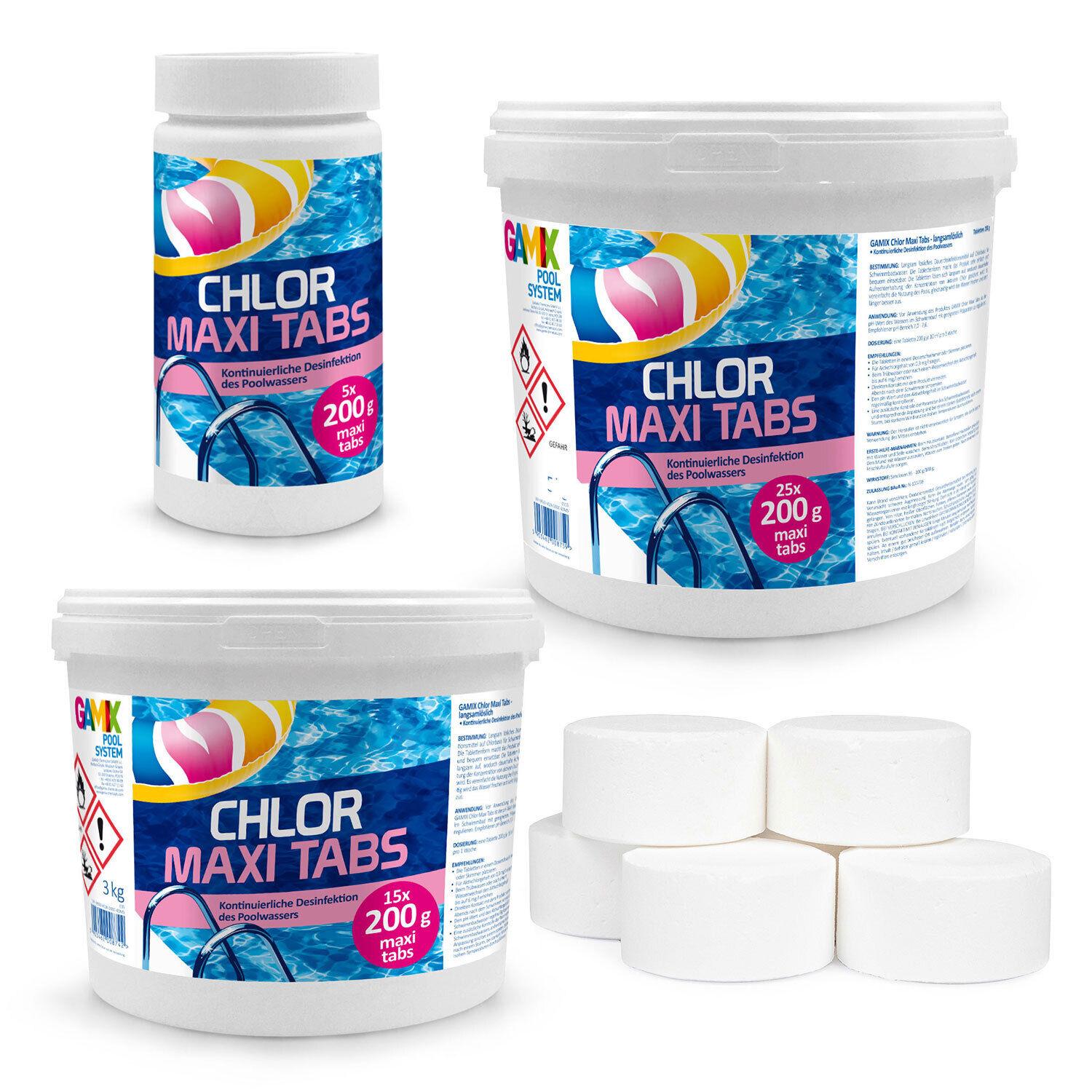 Chlortabletten für Pool 1-5 kg Langsamlöslich Tabs Pflege für Schwimmbad Chlor Pool Tabs