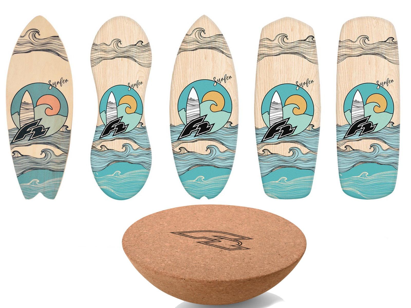 F2 Balance Board Korkrolle Halbkugel Balanceboard Holz Kinder Erwachsene Surfen
