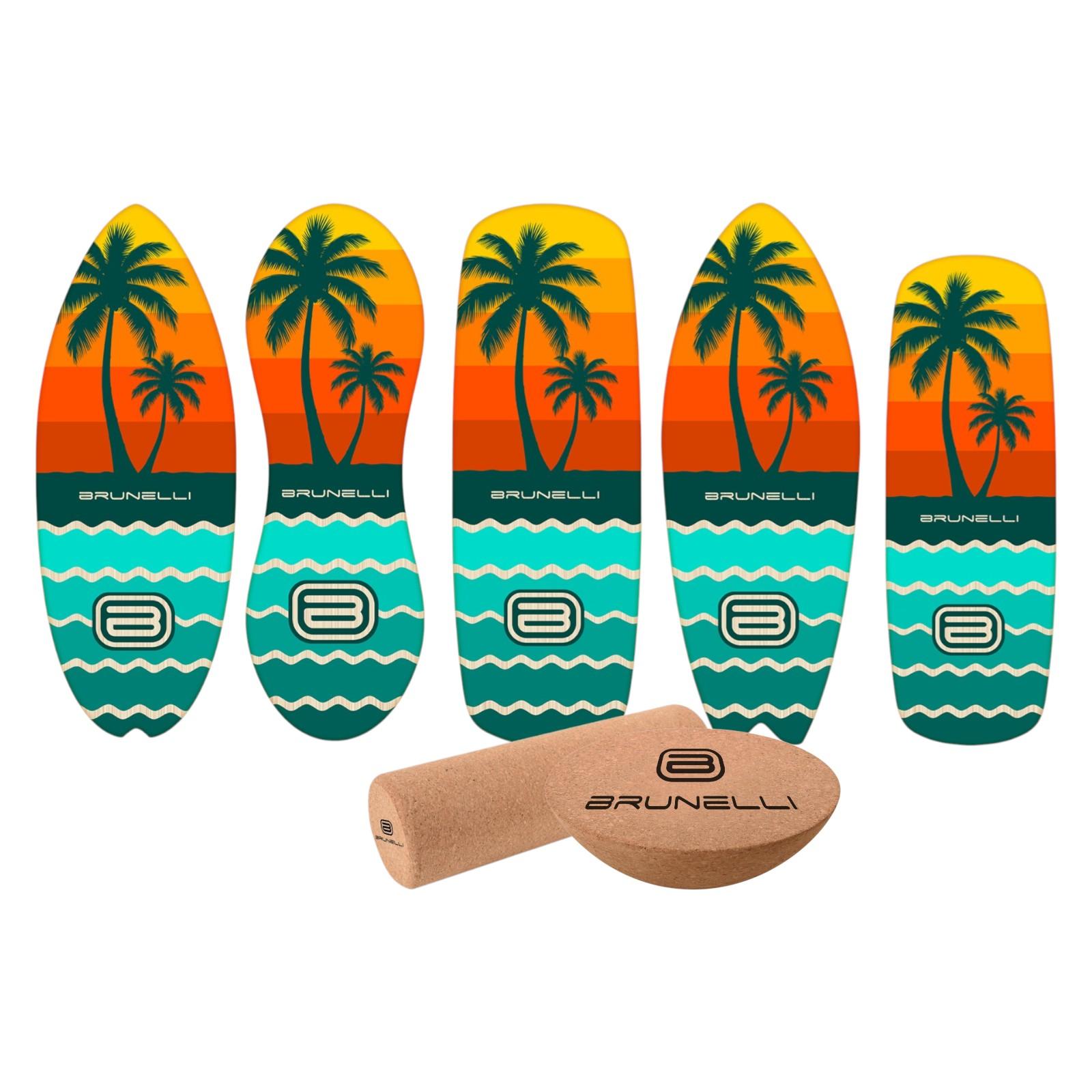 Brunelli Balance Board Komplettset Balanceboard Halbkugel Korkrolle