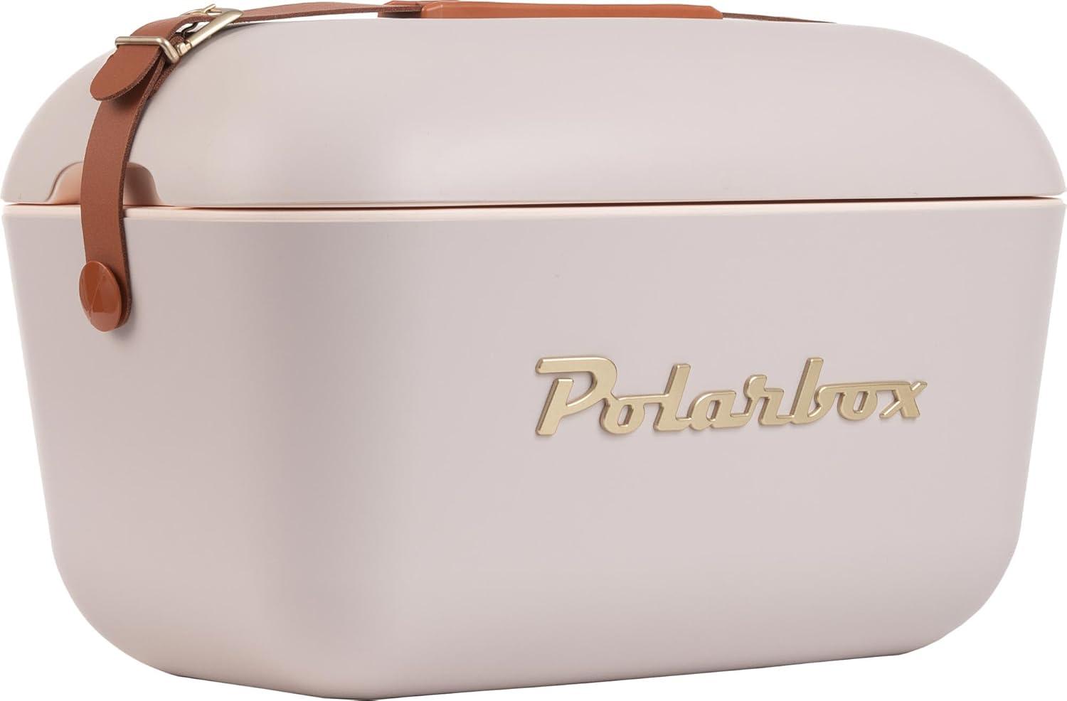 Polarbox 20L Kühlbox Retro Design Camping Kühltasche Vintage - Farbe: PERLA/GOLD