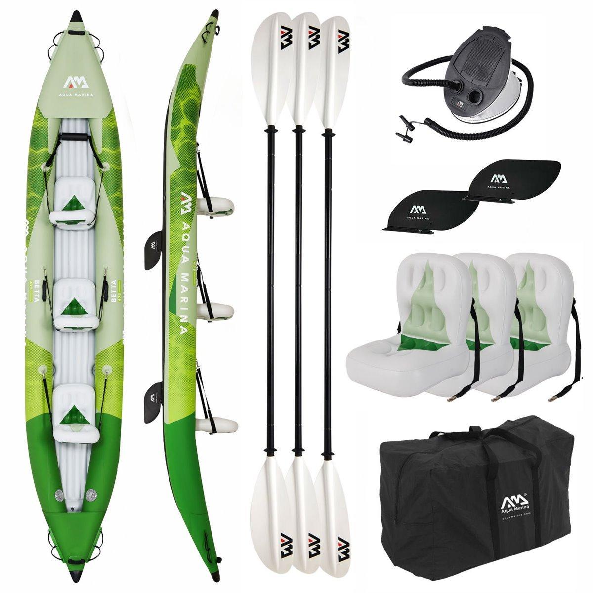 Aqua Marina BETTA Kayak Set 2-3 Personen aufblasbar Kanu Tourenkajak Boot Kajak