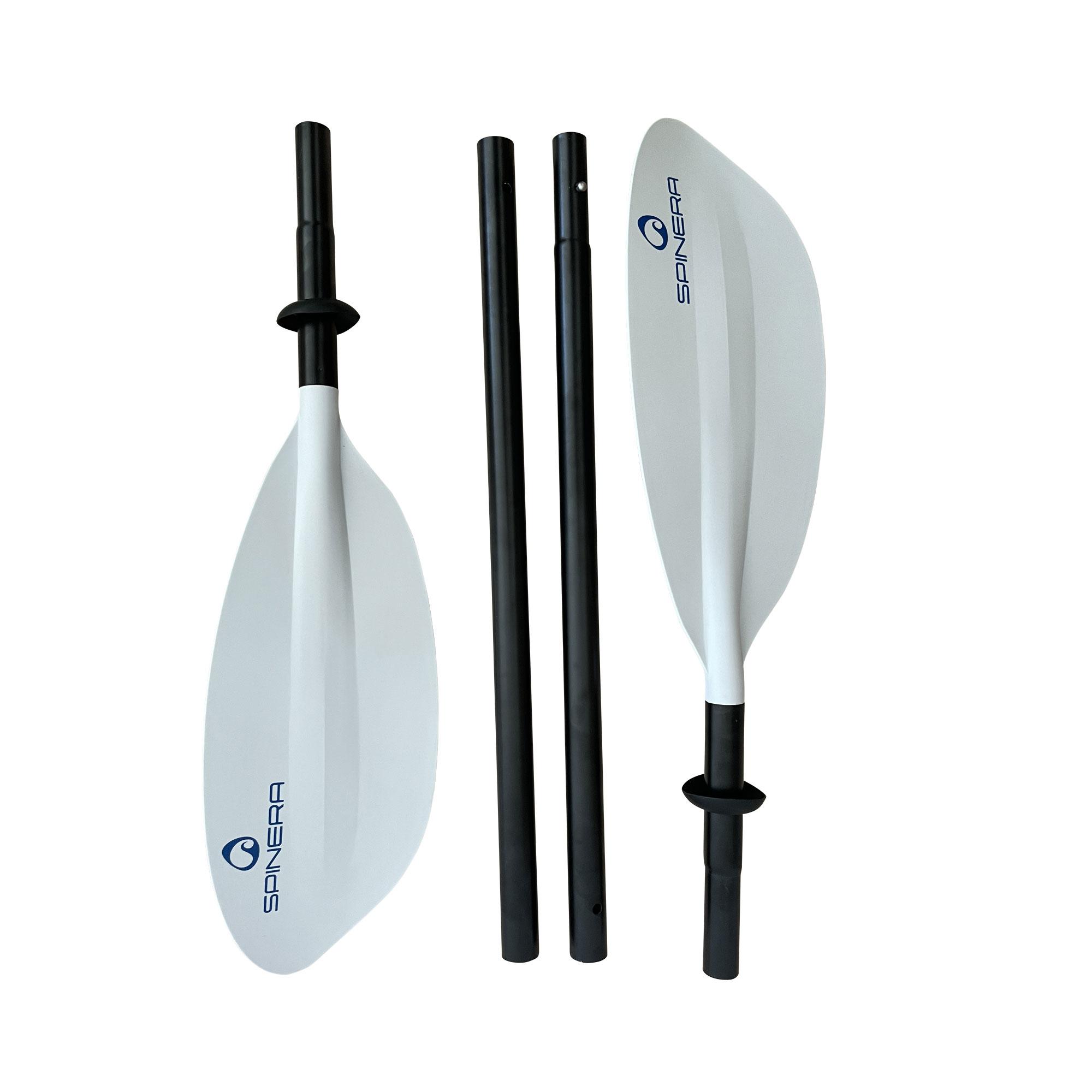 Spinera Kayak Paddel Basic 230cm 4-teilig Kajakpaddel Alu Doppelpaddel weiß