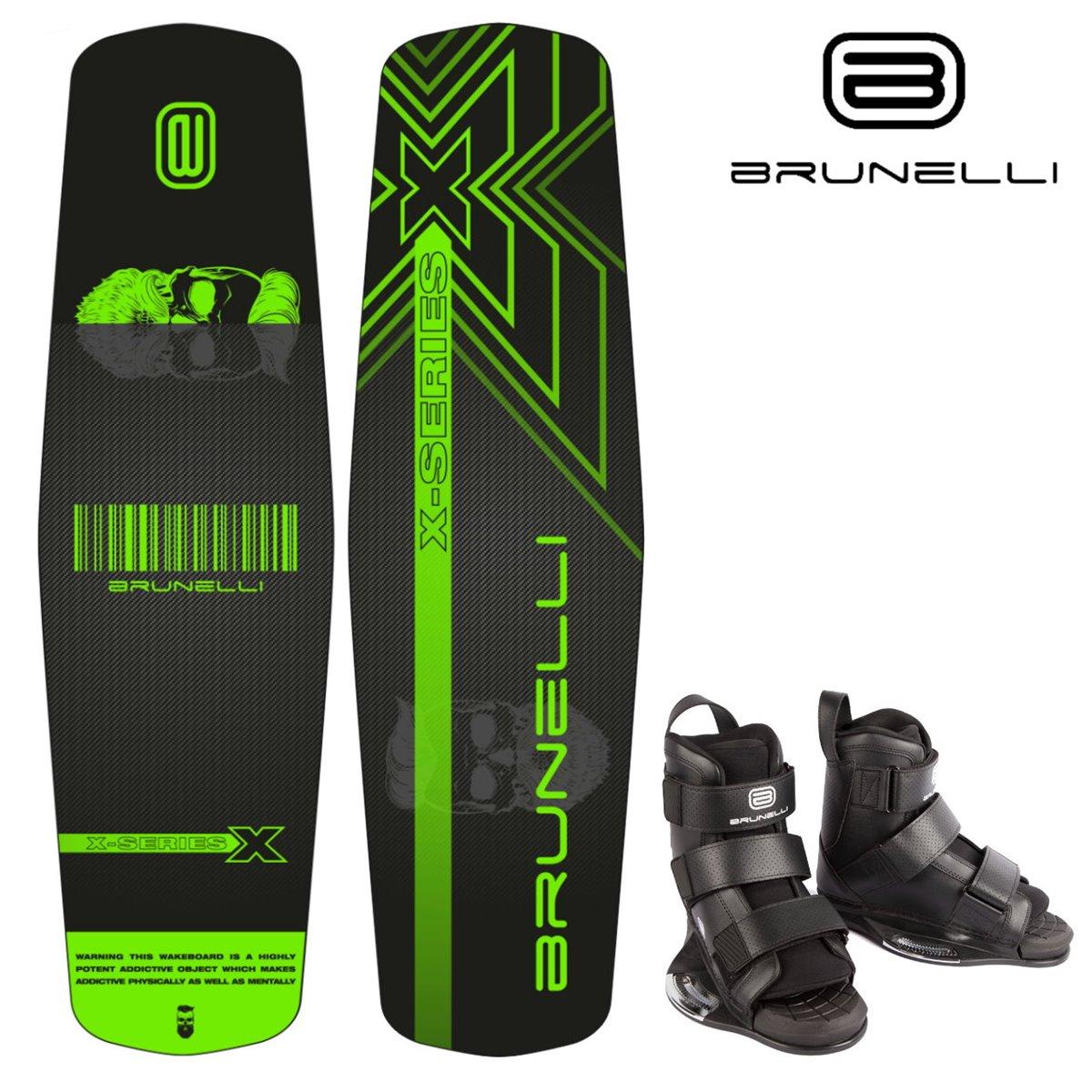 BRUNELLI Wood Flex Pro Cable Park Wakeboard SET 141cm Bindung L/XL Grind-Base Wake Board