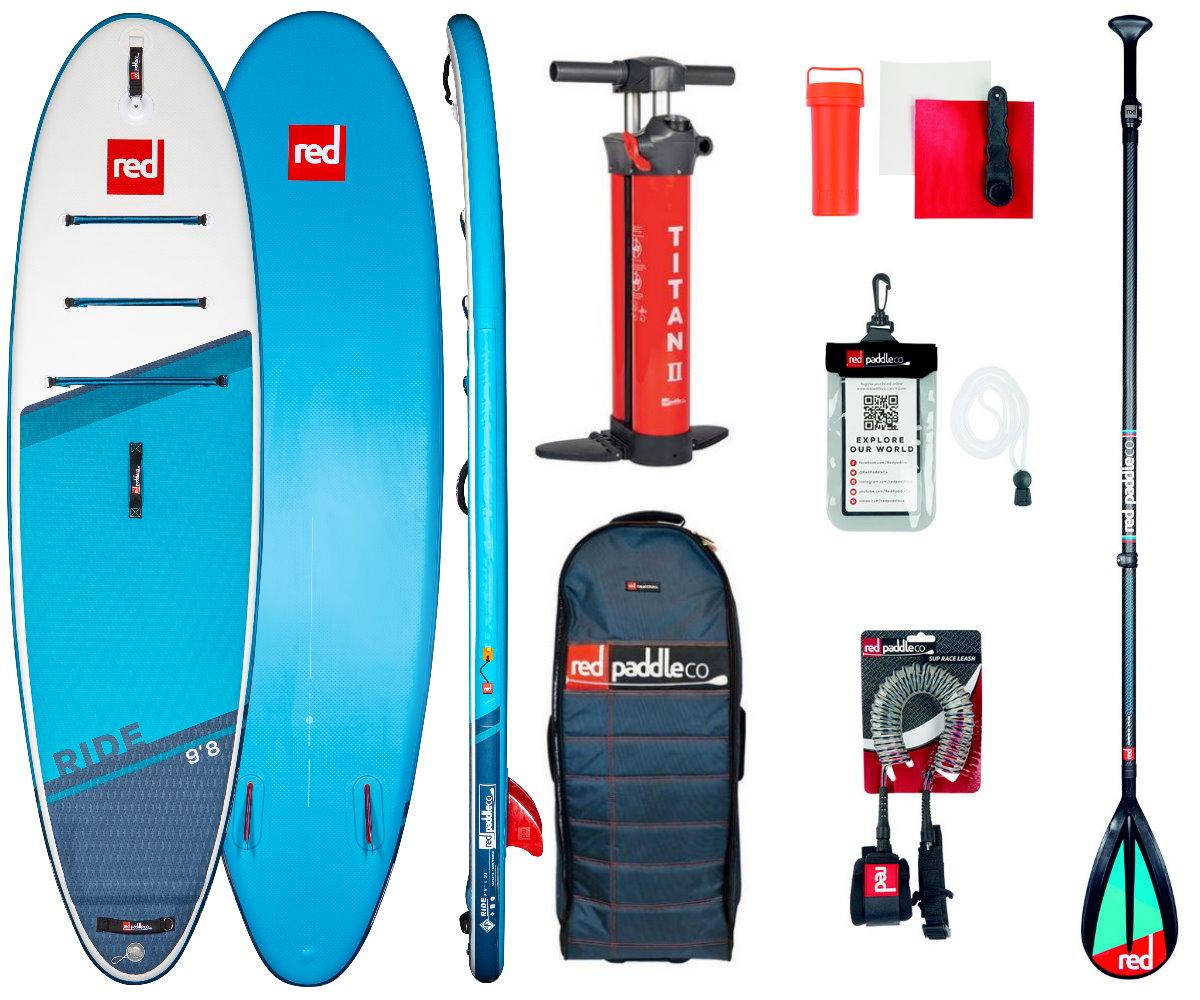 Red Paddle Co 9.8' RIDE MSL Set Stand Up Paddle Sup Board Carbon 50 Nylon Paddel