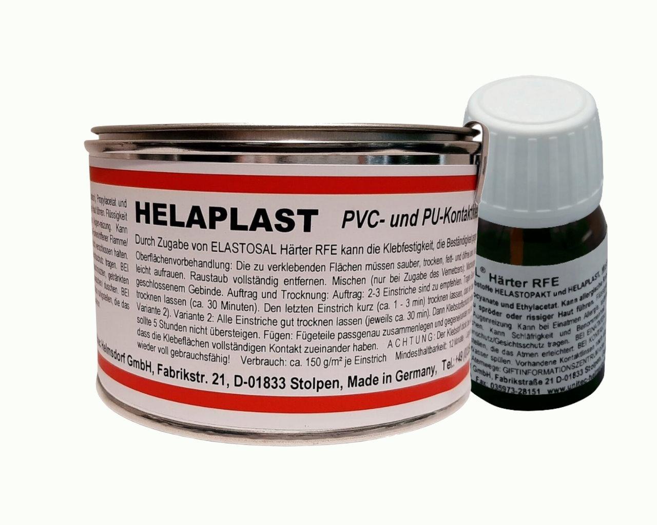 HELAPLAST PVC PU Plastik Klebstoff 300g Dose transparent ELASTOSAL Härter RFE - Menge: 300g + 10g HÄRTER