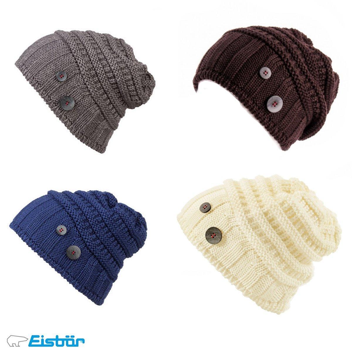 Eisbär Mütze Cullen Beanie braun blau weiss grau - Farbe: weiss