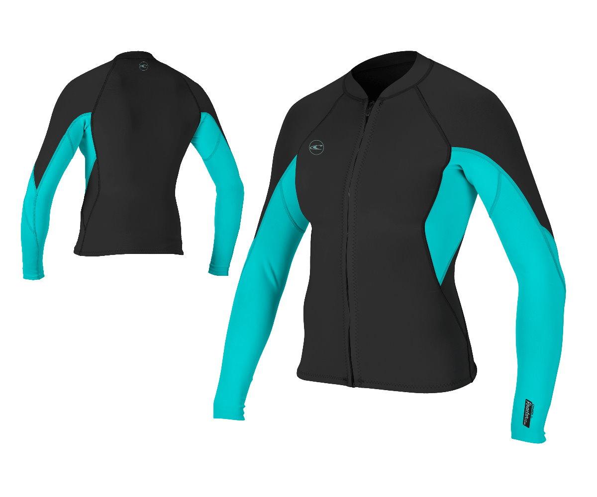 O'Neill Wms Reactor-2 1.5mm Front Zip Jacket Segeln SUP Kitten Surfen light aqua