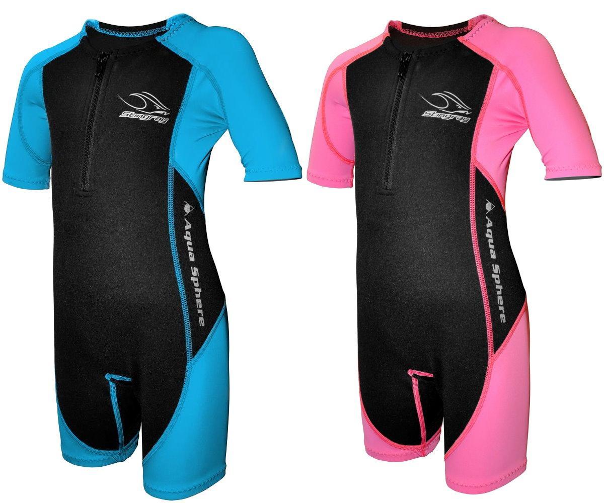 AQUA SPHERE Stingray Kinder Neopren Shorty Spring Suit - Farbe: Blue - Groesse: 2(XS)84-99