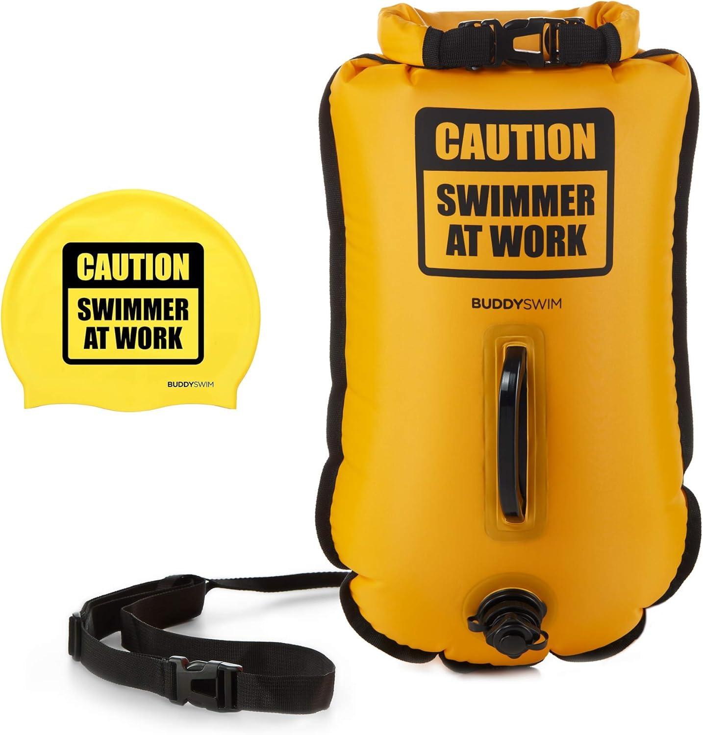 Buddyswim Schwimmboje Drybag 20 Liter Sicherheitsboje Boje Open Water Bademütze Waterproof Bag
