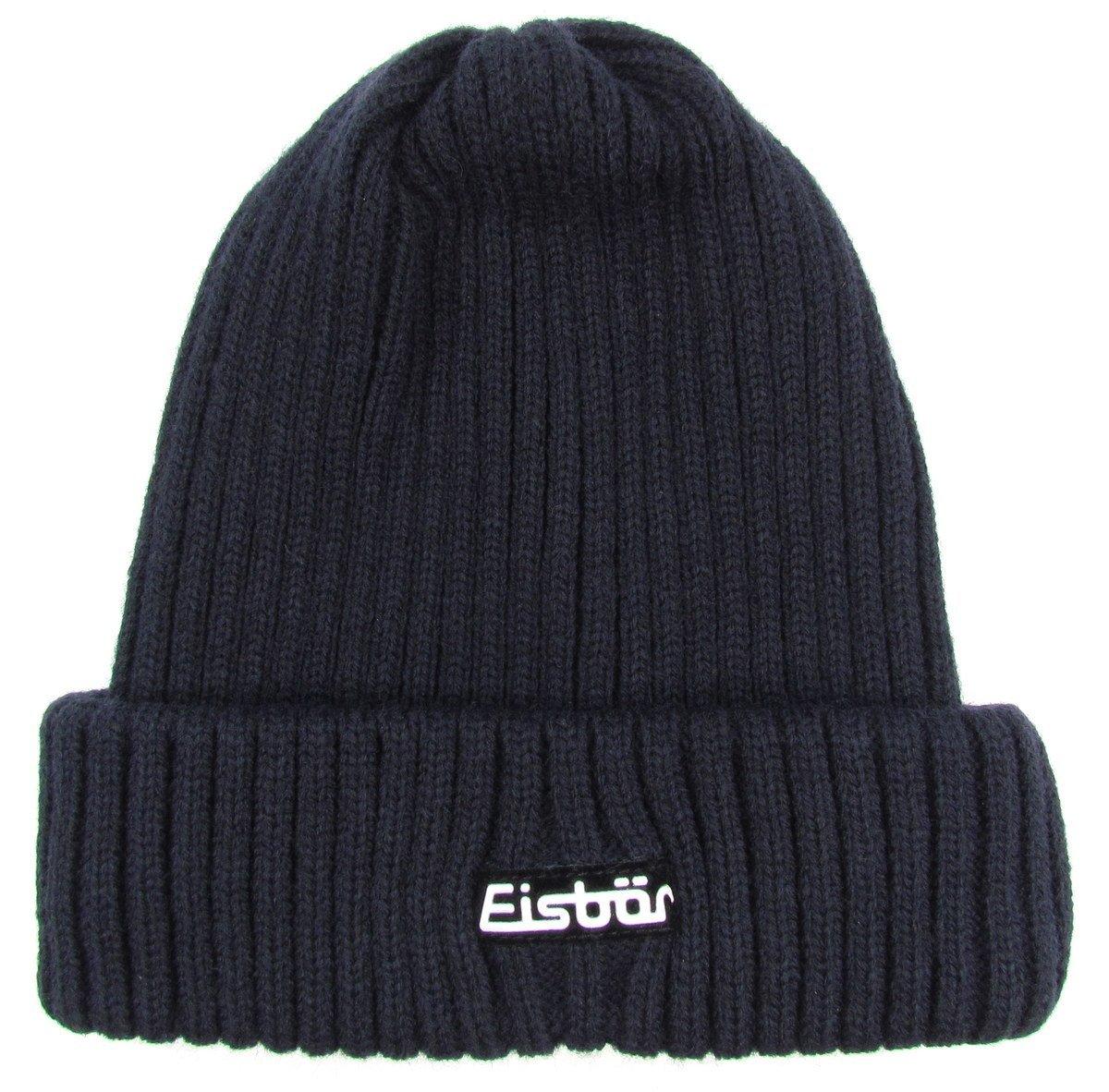 Eisbär Wintermütze Mütze Unisex Ripp Umschlagsmütze Schwarz