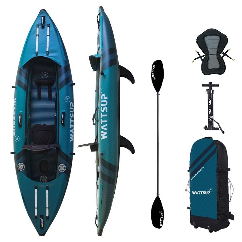 WattSUP COD 1 Personen Kajak SET aufblasbar Drop-Stich Kanu Boot Kayak Paddel