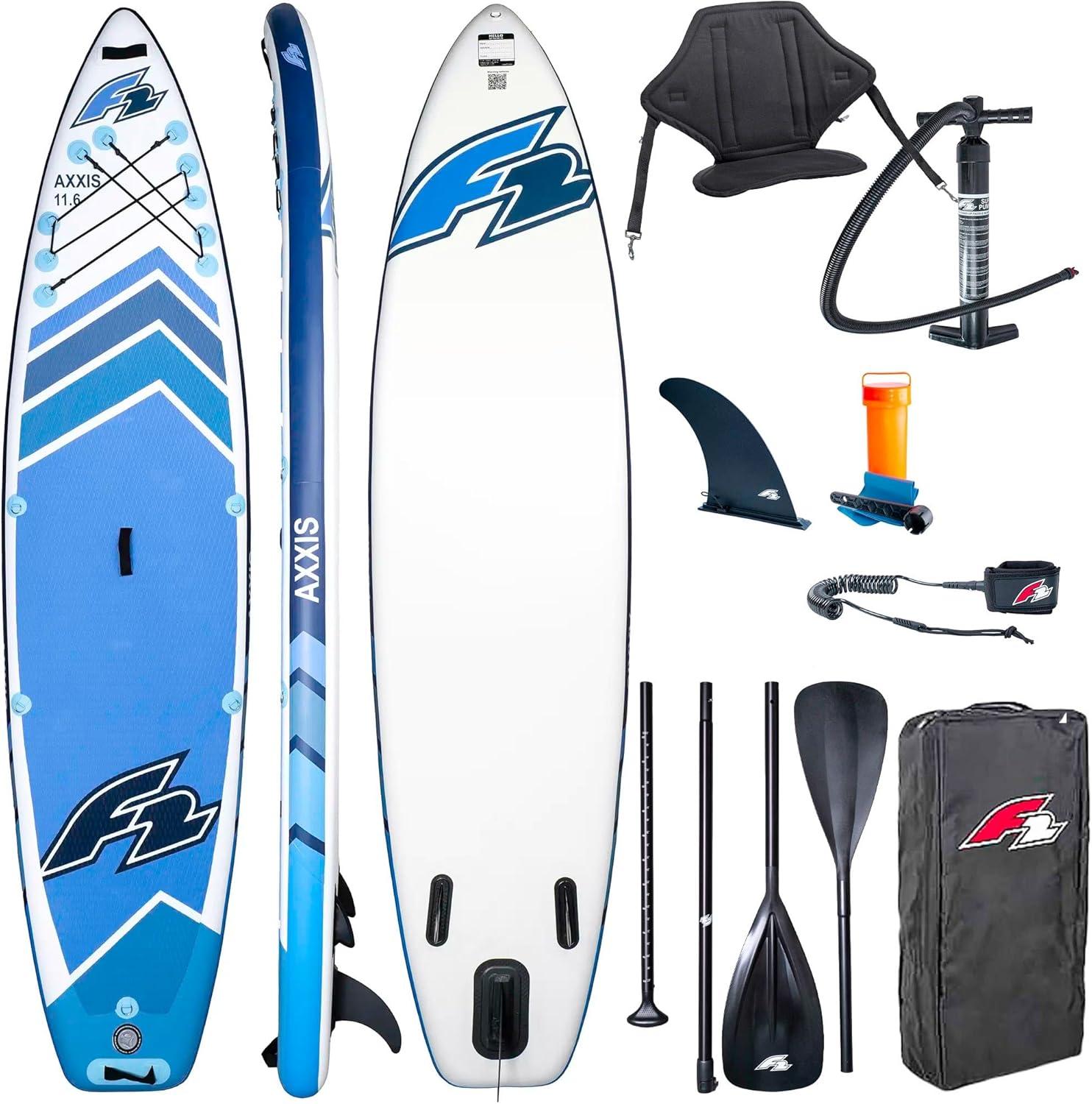 F2 Axxis Combo 12.2 SUP Set Blue inkl. Kajaksitz & DualTech Paddel